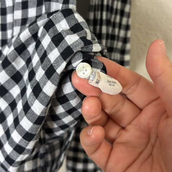J. Crew The Perfect Shirt Button Down Gingham White Black size XS - Picture 9 of 11